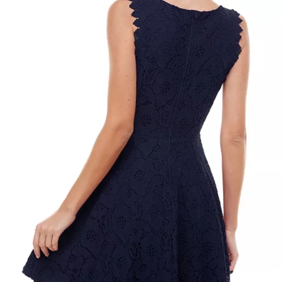 City Studio Juniors Lace Trim Mini Fit & Flare Dress Size 13 Black - Picture 2 of 10